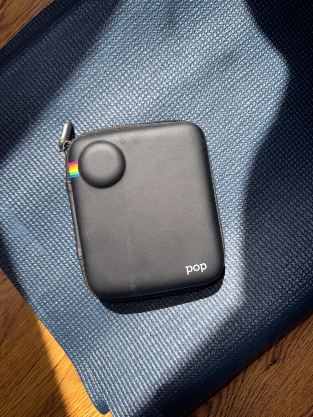 Polaroid Black Pop Case with Rainbow Zip Accent